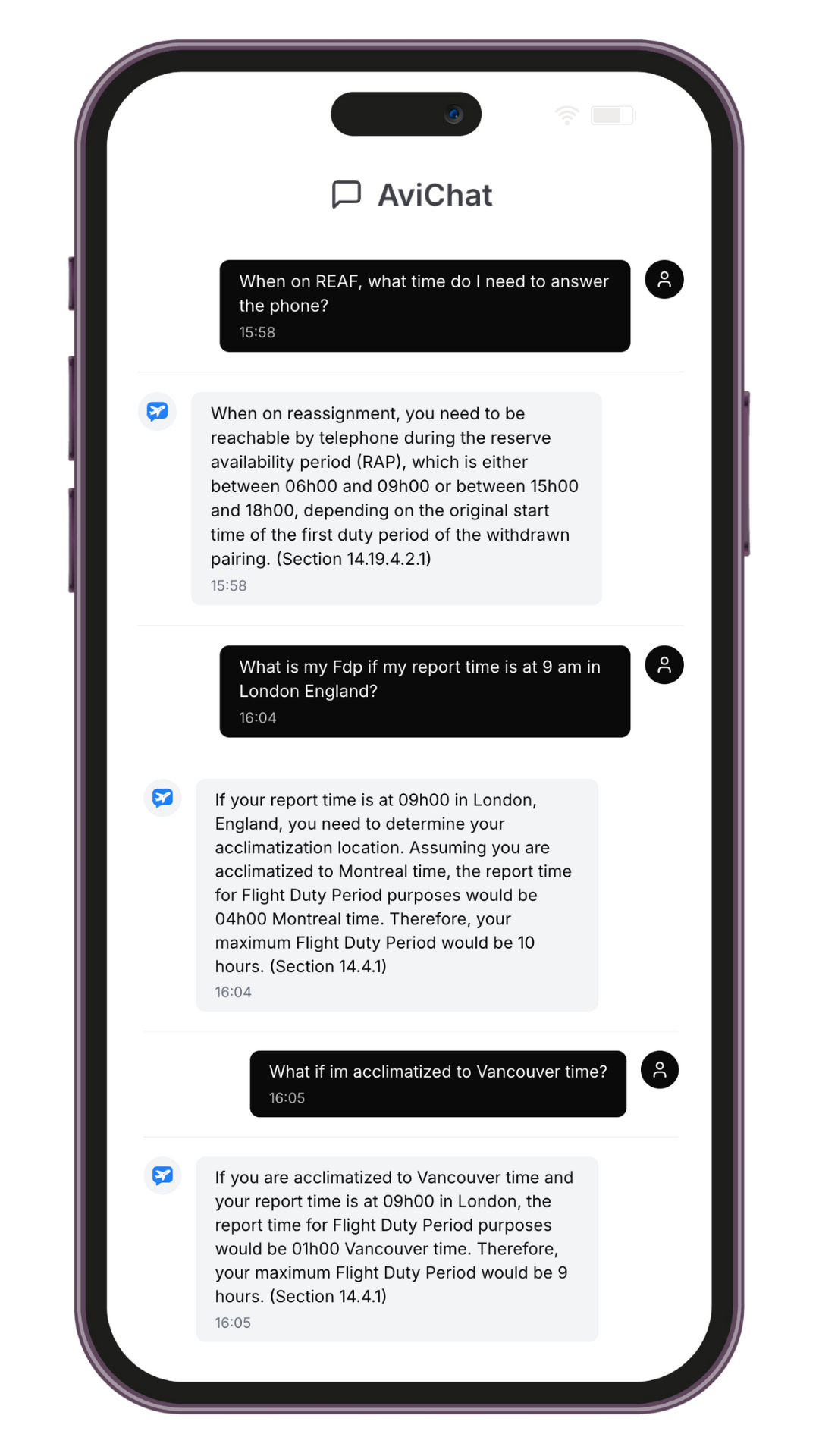 Mobile view of AviChat union chatbot with member self-service portal for contract question automation on smartphone and tablet